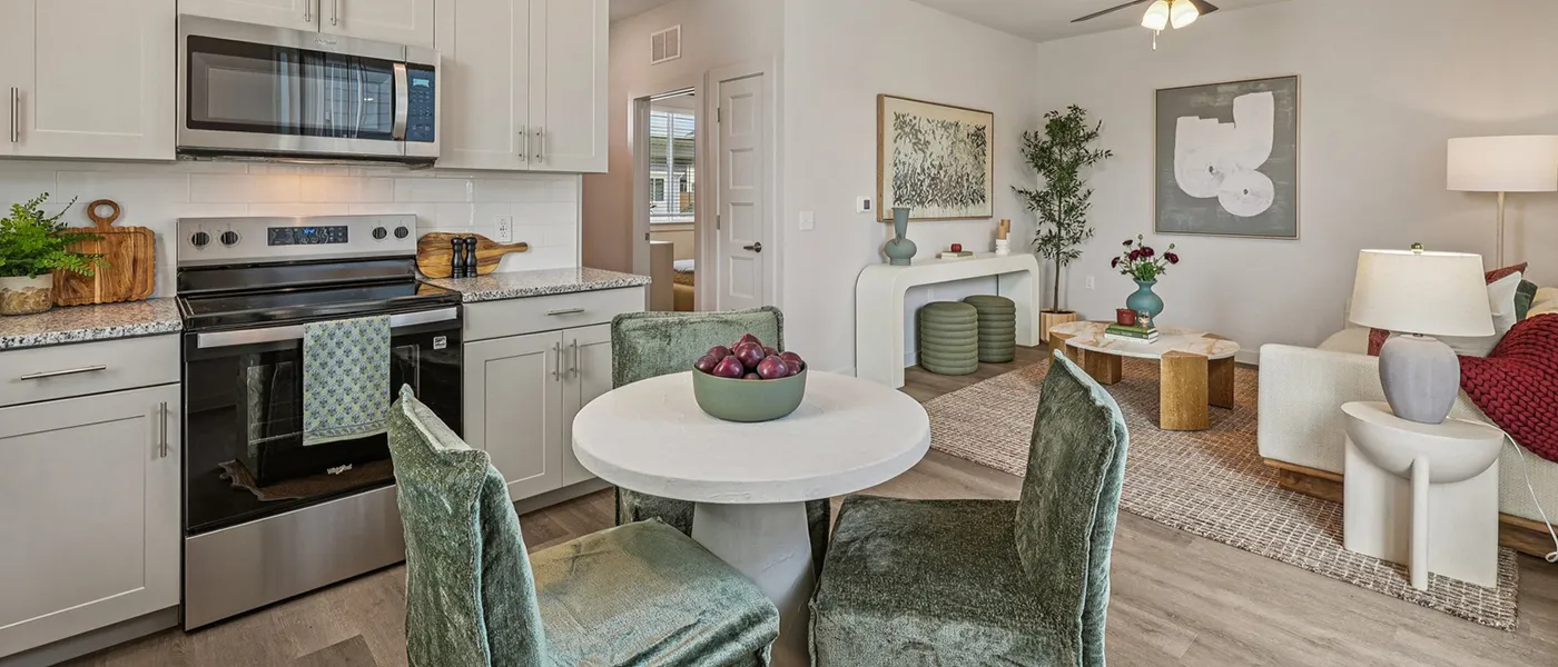 kitchen and dining area